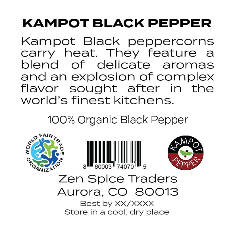 Organic Kampot Black Peppercorns - Cambodia