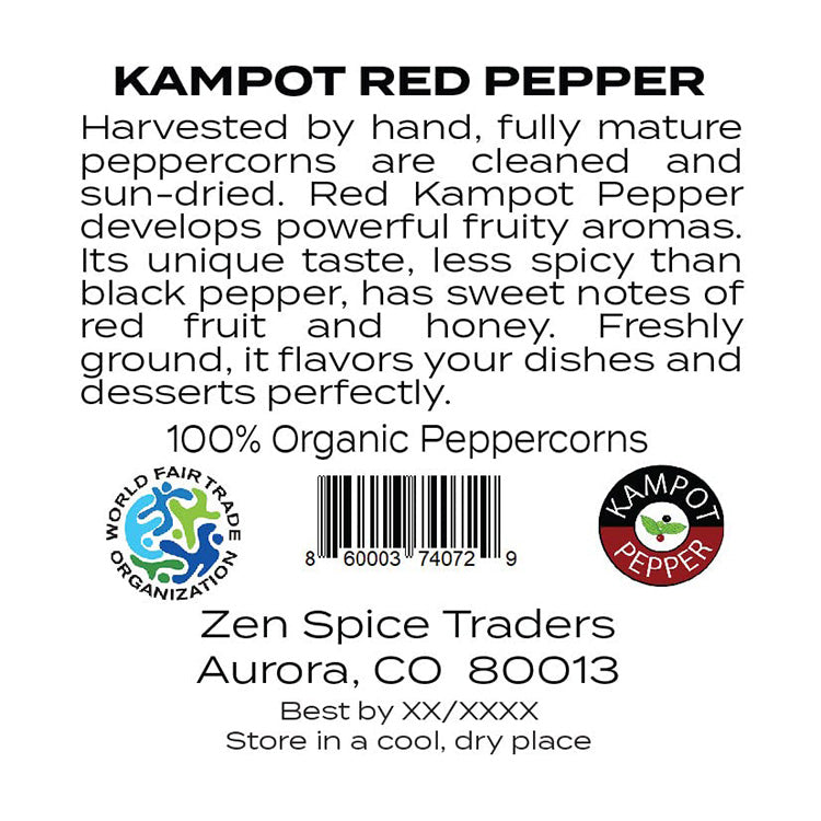 Organic Kampot Red Peppercorns - Cambodia