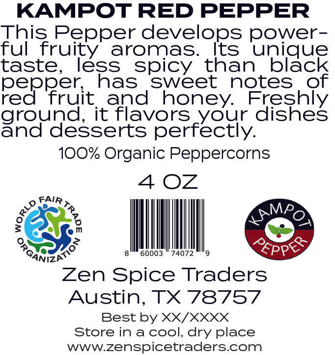 Organic Kampot Red Peppercorns - Cambodia