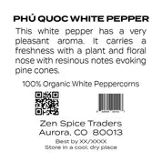 Organic Phú Quốc White Peppercorns - Vietnam