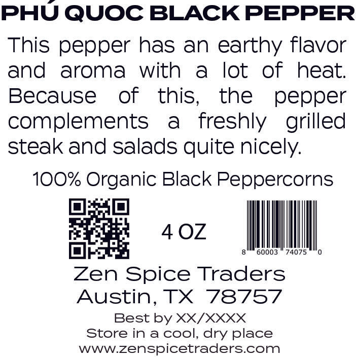 Organic Phú Quốc Black Peppercorns - Vietnam