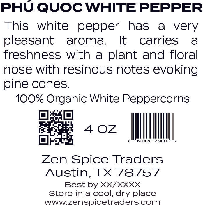 Organic Phú Quốc White Peppercorns - Vietnam